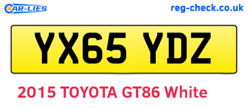 YX65YDZ are the vehicle registration plates.
