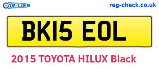 BK15EOL are the vehicle registration plates.