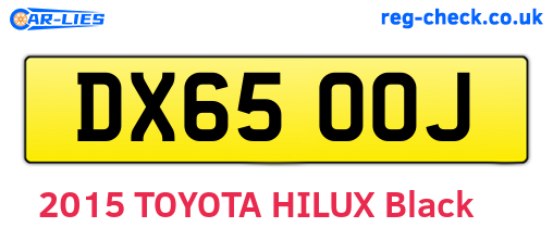 DX65OOJ are the vehicle registration plates.