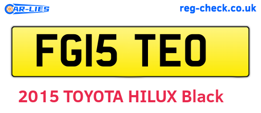FG15TEO are the vehicle registration plates.