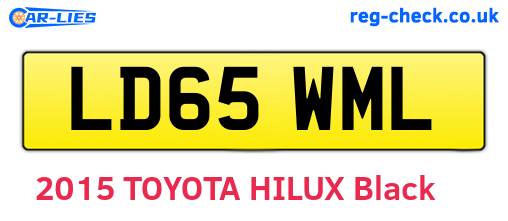 LD65WML are the vehicle registration plates.
