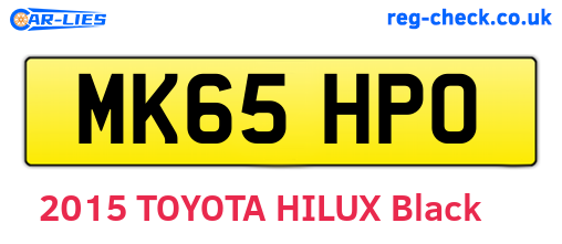 MK65HPO are the vehicle registration plates.