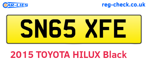 SN65XFE are the vehicle registration plates.