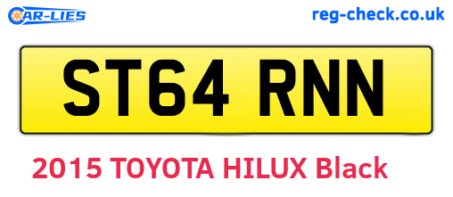 ST64RNN are the vehicle registration plates.