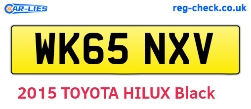 WK65NXV are the vehicle registration plates.