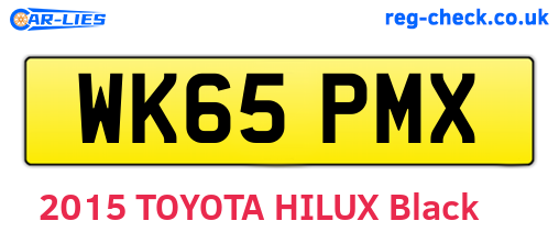 WK65PMX are the vehicle registration plates.