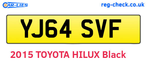 YJ64SVF are the vehicle registration plates.