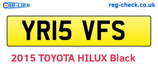 YR15VFS are the vehicle registration plates.