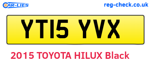 YT15YVX are the vehicle registration plates.