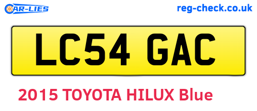 LC54GAC are the vehicle registration plates.
