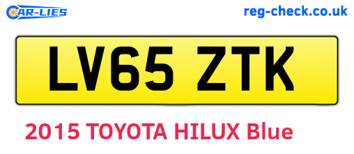 LV65ZTK are the vehicle registration plates.