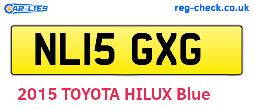 NL15GXG are the vehicle registration plates.