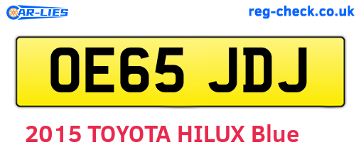 OE65JDJ are the vehicle registration plates.