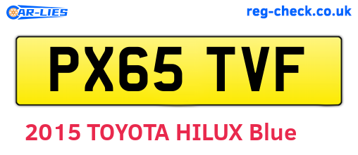 PX65TVF are the vehicle registration plates.