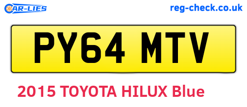 PY64MTV are the vehicle registration plates.