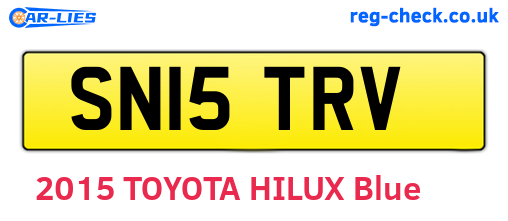 SN15TRV are the vehicle registration plates.