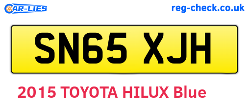 SN65XJH are the vehicle registration plates.