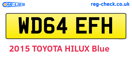 WD64EFH are the vehicle registration plates.