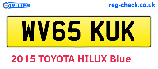 WV65KUK are the vehicle registration plates.