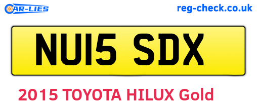 NU15SDX are the vehicle registration plates.