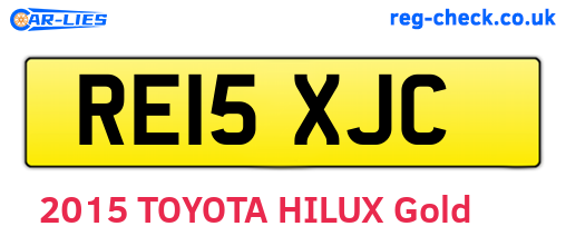 RE15XJC are the vehicle registration plates.