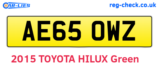 AE65OWZ are the vehicle registration plates.