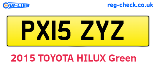 PX15ZYZ are the vehicle registration plates.