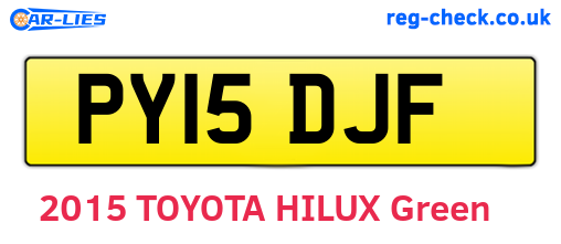 PY15DJF are the vehicle registration plates.