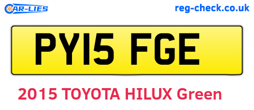 PY15FGE are the vehicle registration plates.