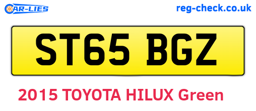 ST65BGZ are the vehicle registration plates.