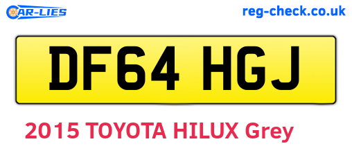 DF64HGJ are the vehicle registration plates.