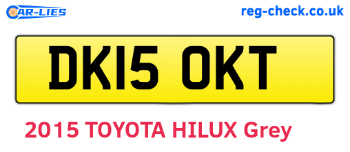 DK15OKT are the vehicle registration plates.