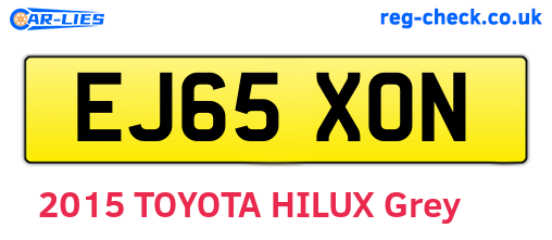 EJ65XON are the vehicle registration plates.