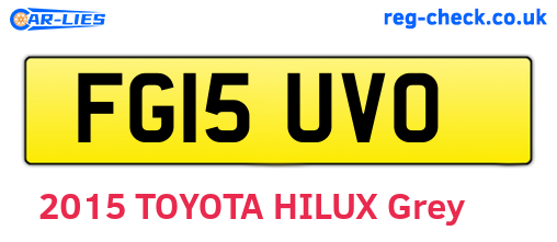 FG15UVO are the vehicle registration plates.