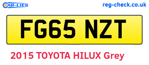 FG65NZT are the vehicle registration plates.
