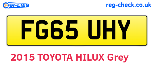 FG65UHY are the vehicle registration plates.
