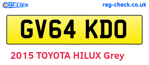 GV64KDO are the vehicle registration plates.