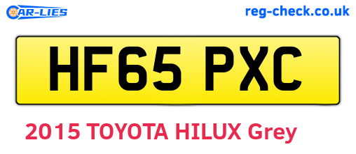HF65PXC are the vehicle registration plates.