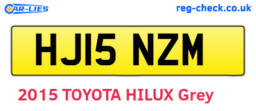 HJ15NZM are the vehicle registration plates.