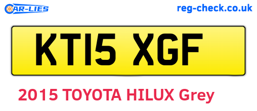 KT15XGF are the vehicle registration plates.