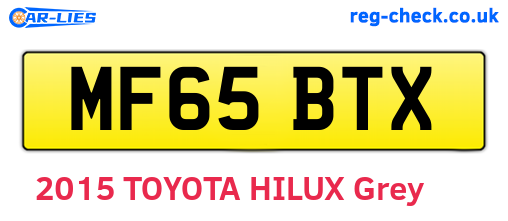 MF65BTX are the vehicle registration plates.