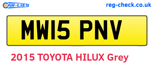 MW15PNV are the vehicle registration plates.