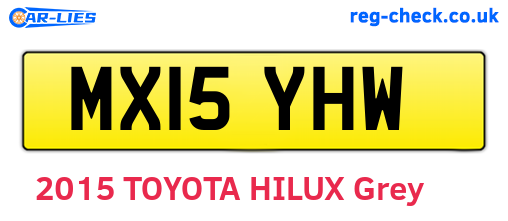 MX15YHW are the vehicle registration plates.