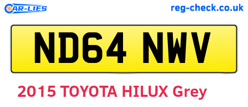 ND64NWV are the vehicle registration plates.