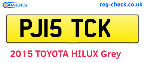 PJ15TCK are the vehicle registration plates.