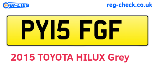 PY15FGF are the vehicle registration plates.