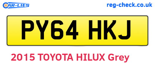 PY64HKJ are the vehicle registration plates.