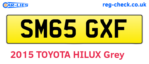 SM65GXF are the vehicle registration plates.