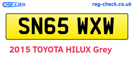 SN65WXW are the vehicle registration plates.