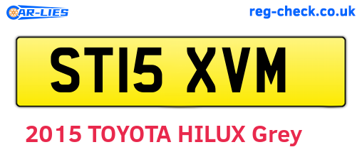 ST15XVM are the vehicle registration plates.